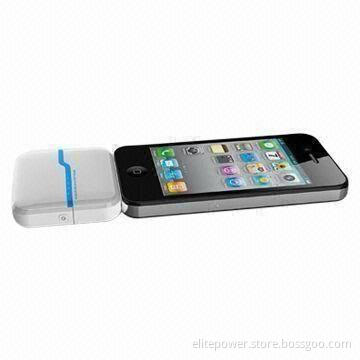 Wireless Mobile Phone Charger/Power Bank for iPhone 5, 4, 3G and iPod, 1,500mAh, 90g, 5V, 1A